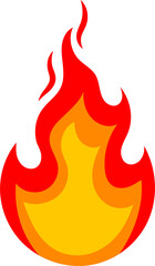 Fire icon red flame isolated flaming warning sign