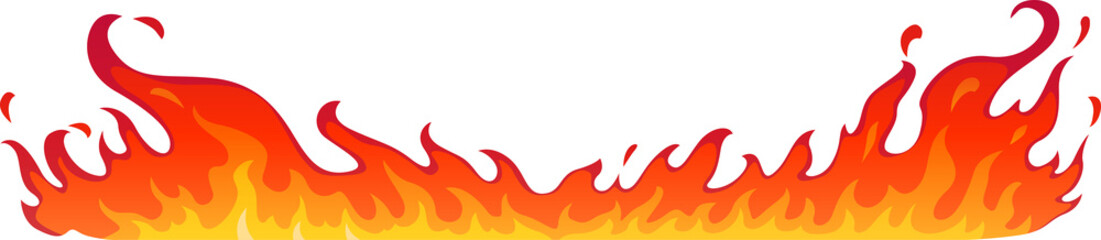 Burning flame cartoon ignition, row explosion fire