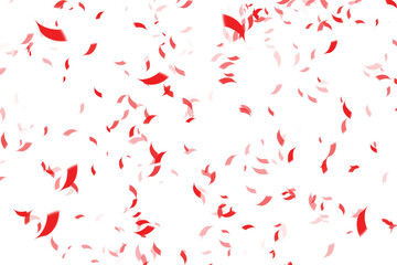 Many Falling Red Tiny Confetti. Valentine's Day Background. Vector