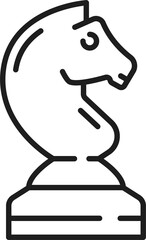 Knight chess piece icon, horse head chessman