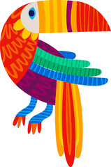 Cartoon brazilian or mexican toucan, exotic bird © Vector Tradition