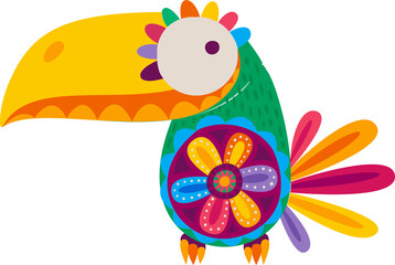 Cartoon mexican or brazilian toucan or toucanet © Vector Tradition