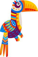 Cartoon mexican toucan, cute tropical toucanet © Vector Tradition