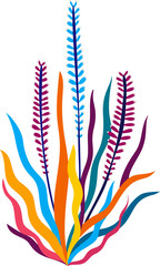 Cartoon tropical mexican flower or colorful plant