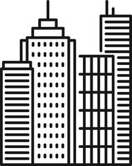 Hong Kong city skyline panorama outline icon