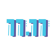 11 11 lettering blue color