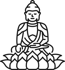 Sacred chinese Buddha in lotus, Buddhism religion