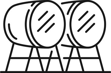 Drums folk chinese music instruments on stand icon