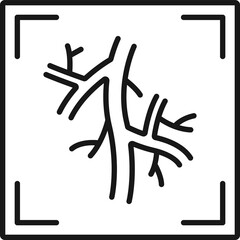 CT scan of blood vessels isolated outline icon