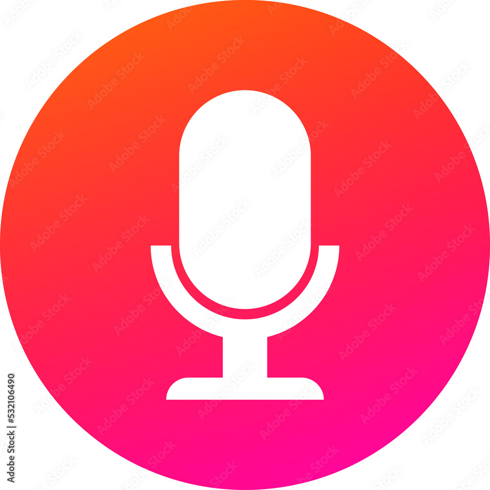 Poster mic sign, artificial intelligence voice button