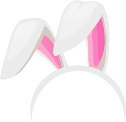 Easter rabbit headband, bunny ears vector icon