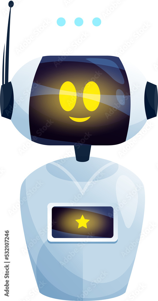 Poster online consultant chat bot funny robot assistant