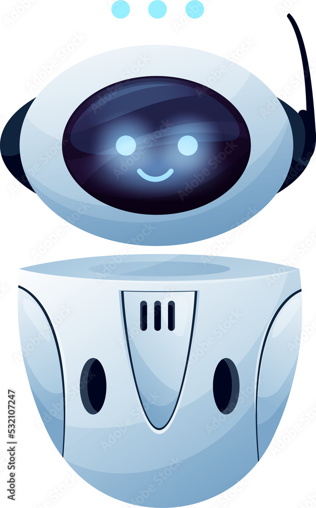 Poster robot, friendly chatbot with antenna, message chat