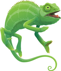 Chameleon cartoon vector green lizard animal