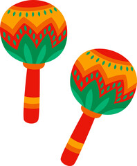 Cartoon maracas latin spanish mexican music tools
