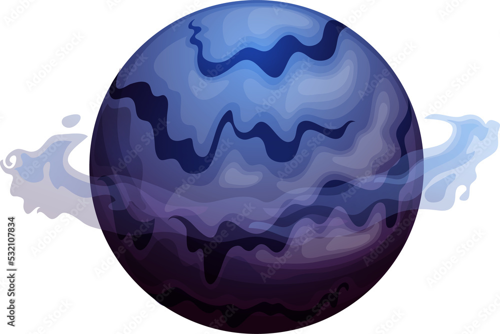 Poster purple flaming sphere, ui game design planet ball