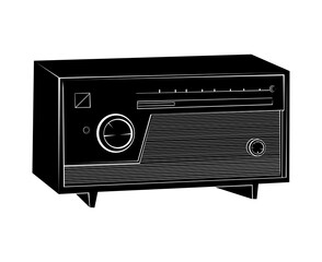 Fototapeta premium vintage radio silhouette
