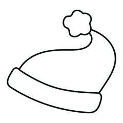 Santa Claus hat silhouette, Christmas clipart