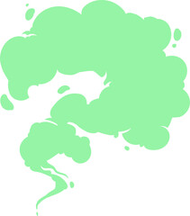 Cartoon bad green smell, stench, stink smoke.
