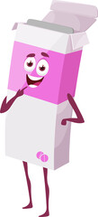 Paper package of pills drugs cartoon character