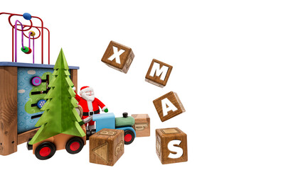 Kinderspiezeug Weihnachtsmotiv als Freisteller - 3D-Illustration - obrazy, fototapety, plakaty