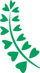 Mexican cartoon branch with heart shape leaves