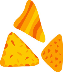 Nachos tortilla chips with mexican ethnic ornament