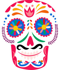 Obraz premium Skull calavera isolated mexican sugar candy head