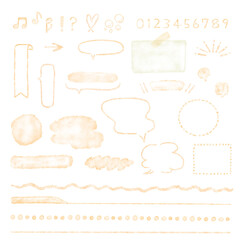 かわいい手描きの吹き出しセット