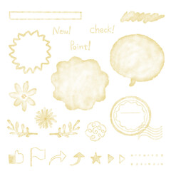 おしゃれな吹き出しフレームとお花セット