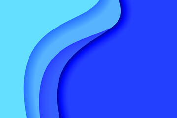 Paper art cartoon abstract waves. Vector illustration