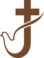 Christianity religion, church commune vector icon