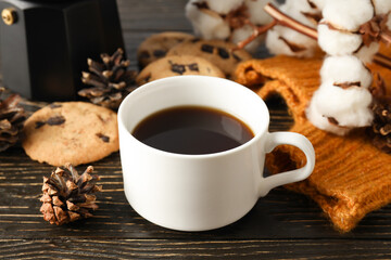 Concept of Hygge, warm and cozy composition