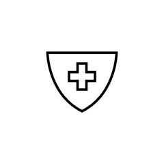 Graphic flat shield plus icon for your design and website