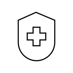 Graphic flat shield plus icon for your design and website