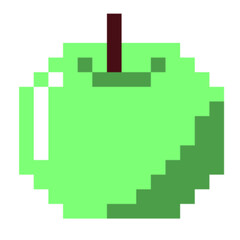 Obraz premium 青りんご ドット絵 アイコン