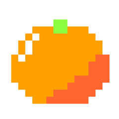 Obraz premium オレンジ ドット絵 アイコン