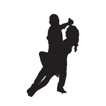  Couple silhouettes dancing in full shot