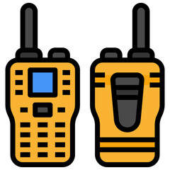 Walkie Talkie filled line color icon. Can be used for digital product, presentation, print design and more.