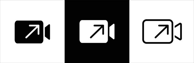 Video icon. Video camera icon. Outgoing video calls icon. Vector illustration. 