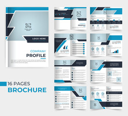 Company profile template corporate brochure design with creative shape
