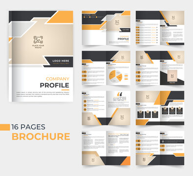 16 Pages Company Profile Multipage Brochure Template Design