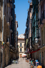 Bilbao, Spain, Sept 11th 2022. A street in the Matiko neighbourhood is relaxed during the day but...