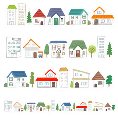 かわいいタッチの住宅の街並み-01