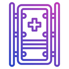 Obraz premium Stretcher Rescue line gradient icon. Can be used for digital product, presentation, print design and more.