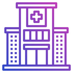 Hospital Building line gradient icon. Can be used for digital product, presentation, print design and more.