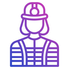 Firefighter line gradient icon. Can be used for digital product, presentation, print design and more.