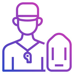 Lifeguard line gradient icon. Can be used for digital product, presentation, print design and more.