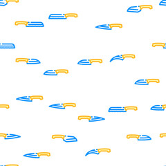 Kitchen Knife For Cutting Food vector seamless pattern thin line illustration