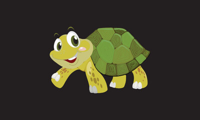 Turtle beautiful vector icon design. Modern vector illustration on black background